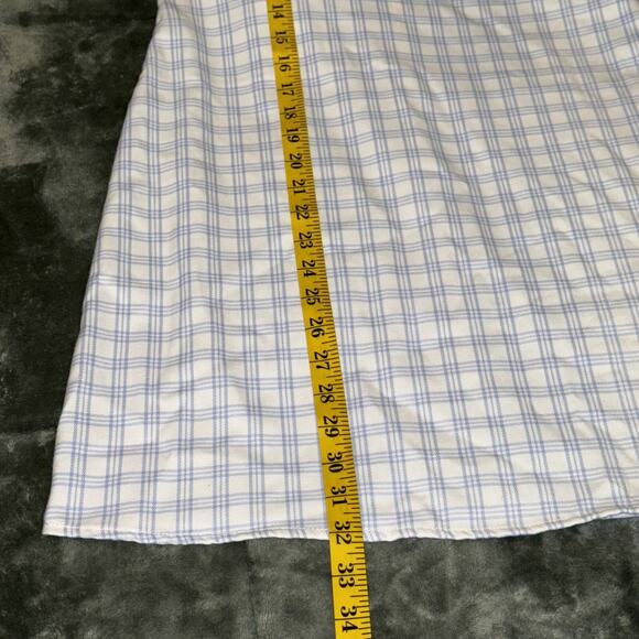 John Galt Mini Fit & Flare Dress Women's White Blue Plaid Straps Belted Back Zip - Picture 7 of 8